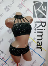 Festival Dance Costume, Mesh Festival Clothes, Pole Dance Wear Set, Festival Outfit, Shorts and Skirt with Rhinestones, Pole Wear Costume