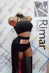 Festival Dance Costume, Mesh Festival Clothes, Pole Dance Wear Set, Festival Outfit, Shorts and Skirt with Rhinestones, Pole Wear Costume