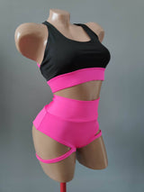 Poledance Top and Shorts, Pole Dance Wear Set, Stripper Outfit, Polewear Suit, Elegant Pole Costume, Lap Dance Wear, Dancer Outfit Strippe