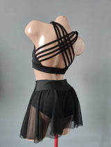 Pole Dance Costume, Polewear Suit, Semi-Transparent Pole Wear, Pole Top and Bottom, Twerk Dancewear Set, Skirt Pole Dance, Dance Costume