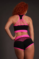 High Waist Pole Dance Shorts and Crop Top, Pole Wear Set, Activewear Set, Pole Dance Costume, Pole Sance Set, Stripper Outfits with Shorts