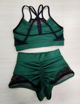 Pole Dance Costume, Crop Top with Mesh Insert, Pole Wear Outfit, Exotic Pole Dance, High Waisted Shorts with Top for Pole, Polewear Costume