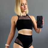 Pole Dance Outfit, Pole Dance Wear Set, Pole Dance Shorts, Pole Dance Outfit with Mesh, Pole Dance Top, Twerking Wear, Sheer Shorts and Bra