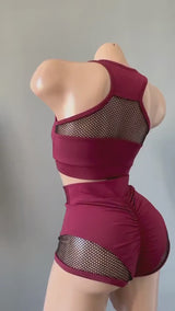 Pole Dance Outfit, Hot Dance Wear, Pole Dance Set with Mesh, Sexy Pole Dance Shorts and Top, Lap Dance Wear, Stripper Outfits with Shorts