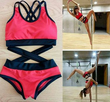 Pole Dance Wear Set, Sexy Pole Dance Costume, Pole Dance Top and Shorts, Workout Outfit, Polewear Suit, Sport Shorts and Bra, Set Pole Dance