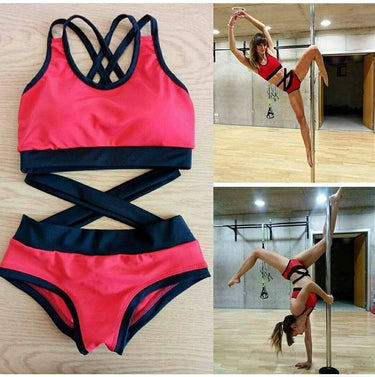 Pole Dance Wear Set, Sexy Pole Dance Costume, Pole Dance Top and Shorts, Workout Outfit, Polewear Suit, Sport Shorts and Bra, Set Pole Dance