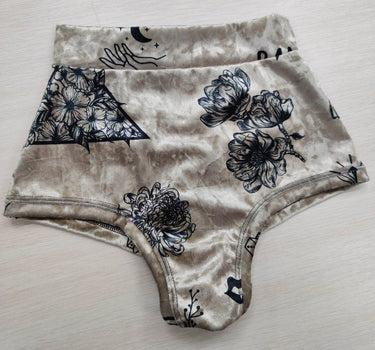 Printed Velvet Bottoms, Pole Shorts with Print, Shorts for Pole Dance, High Waisted Bottoms, Stripper Outfits One Piece, Lap Dance Clothers