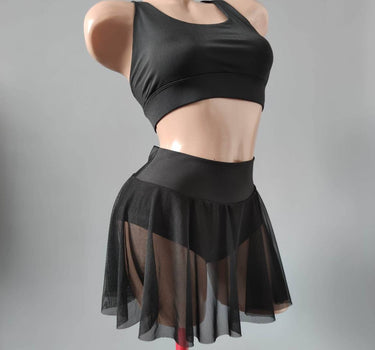 Pole Dance Costume, Polewear Suit, Semi-Transparent Pole Wear, Pole Top and Bottom, Twerk Dancewear Set, Skirt Pole Dance, Dance Costume