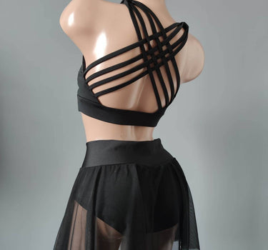 Pole Dance Costume, Polewear Suit, Semi-Transparent Pole Wear, Pole Top and Bottom, Twerk Dancewear Set, Skirt Pole Dance, Dance Costume