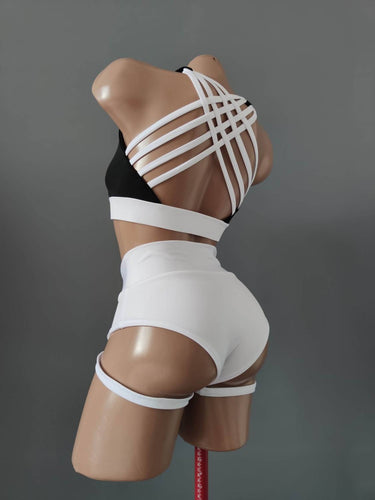 Poledance Top and Shorts, Pole Dance Wear Set, Stripper Outfit, Polewear Suit, Elegant Pole Costume, Lap Dance Wear, Dancer Outfit Strippe