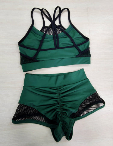 Pole Dance Costume, Crop Top with Mesh Insert, Pole Wear Outfit, Exotic Pole Dance, High Waisted Shorts with Top for Pole, Polewear Costume