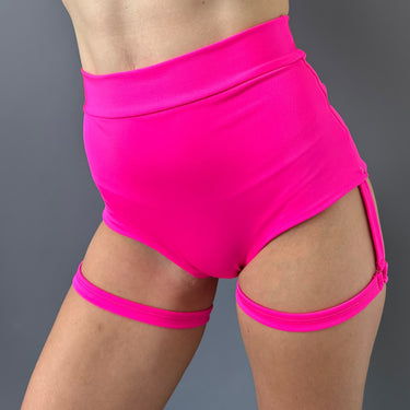 Pole Shorts, Twerk Booty Shorts, Cheeky Bottoms with Suspenders, Pole Dance Shorts with Garter, Stripper Garter Belt Pants High Waisted