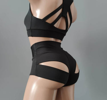 Pole Dance Costume, Pole Dance Wear, Top and Shorts, Queen Polewear, Elegant Pole Costume, High Waisted Shorts, Stripper Outfits with Shorts