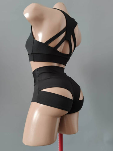 Pole Dance Costume, Pole Dance Wear, Top and Shorts, Queen Polewear, Elegant Pole Costume, High Waisted Shorts, Stripper Outfits with Shorts