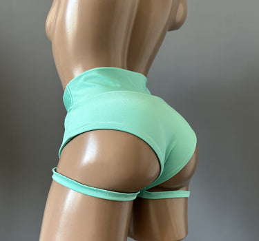 Stripper Outfit One Piece, Shorts for Pole Dance, Pole Shorts, Booty Shorts with Garters, Stripper Shorts Mid Waisted, Dancer Outfit Strippe