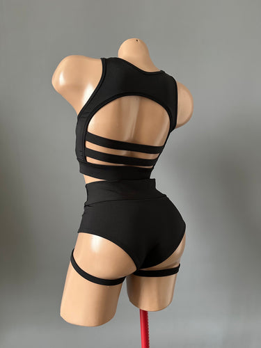 Pole Dance Sexy Wear, Pole Dance Set, Sheer Pole Dance Costume, Pole Dance Mesh Top and Shorts, Pole Dance Set, Stripper Outfits with Shorts