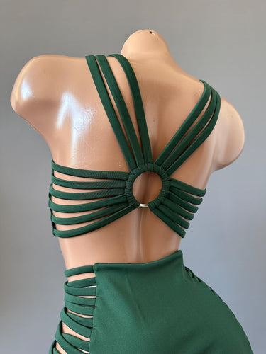 Ensemble Pole Dance, Elegant Pole Costume, Pole Dance Wear, Pole Top and Bottoms, High Waisted Straps Shorts, Polewear Suit, twerk uniform