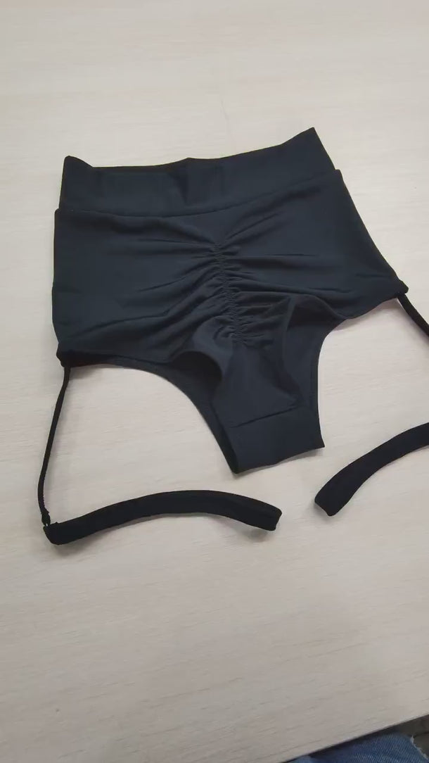 Shorts with Removable Suspenders, Shorts for Pole Dance, Twerk Booty Shorts, Stripper Outfits One Piece, High Waisted Shorts, Pole Shorts